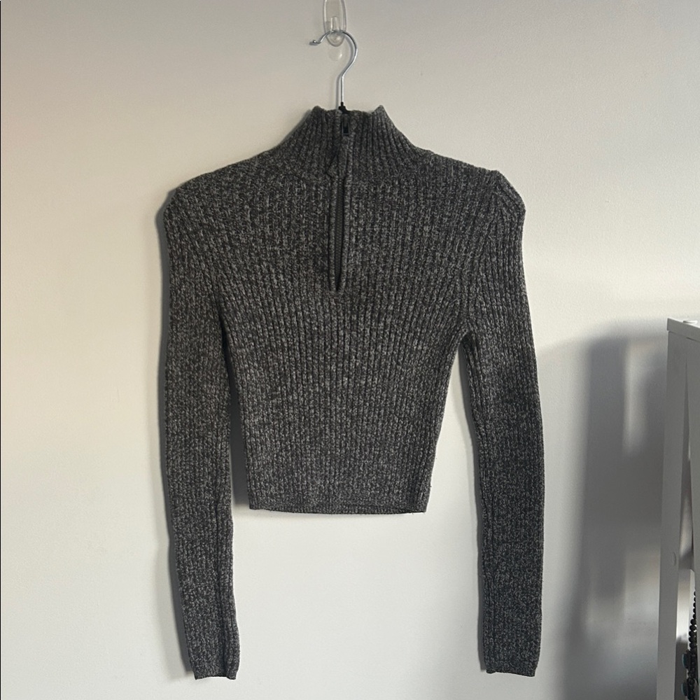 Aerie Charcoal Ribbed Turtleneck Sweater